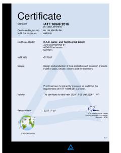 IATF 16949 Certificate