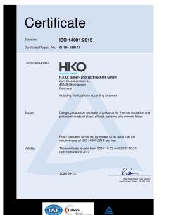 ISO-14001 Certificate